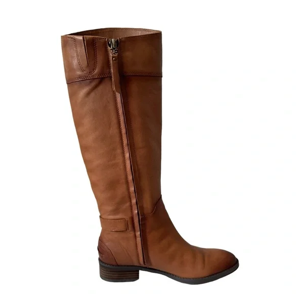 Sam Edelman Prisilla Fall Winter Casual Chic Leather Knee High Riding Boot Brown - Picture 6 of 15
